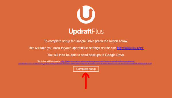 UpdraftPlus-GoogleDriveセットアップ画面